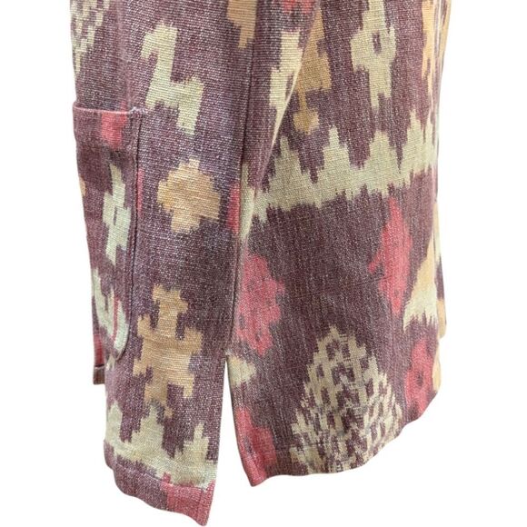 Laura & Kiran Southwest Aztec Tapestry Mauve Canvas Cotton Chore Jacket Size M/L - Picture 5 of 7